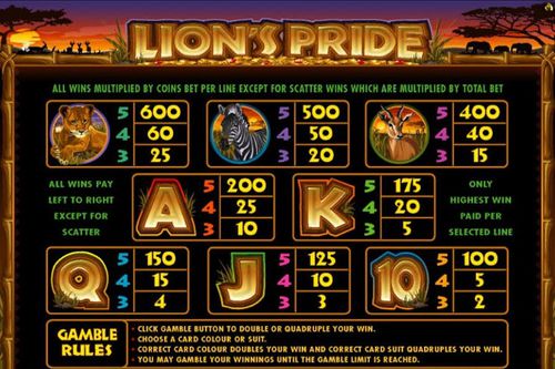 Lions Pride free play Lions Pride free play
