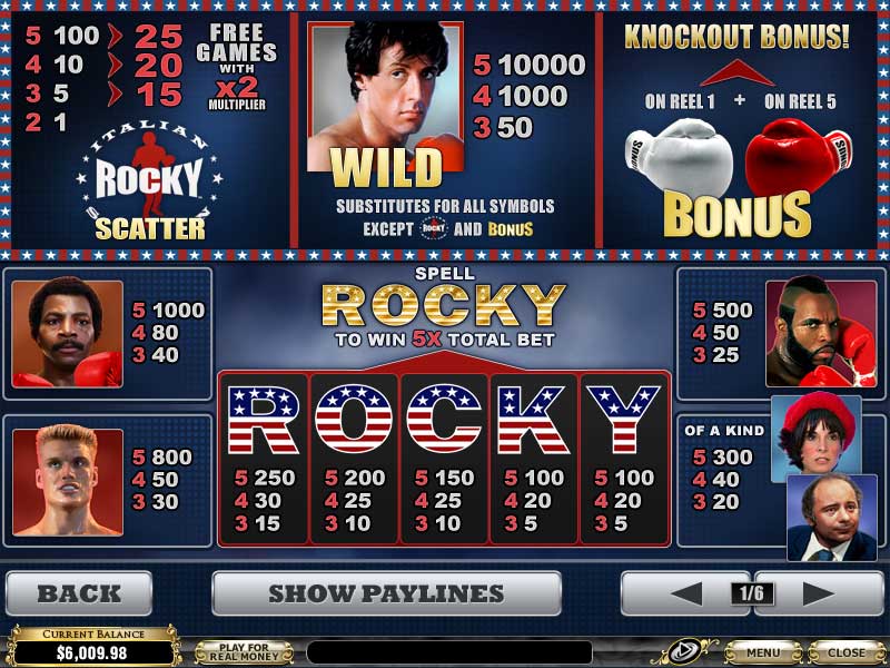 Rocky free play Rocky free play