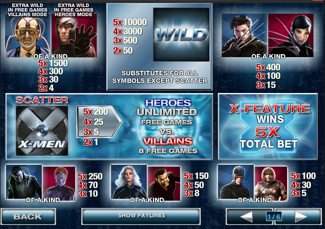 X Men free play X Men free play