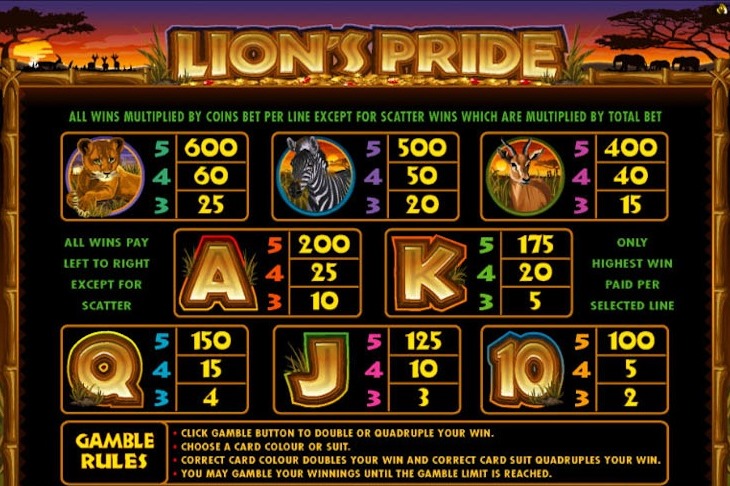 Lions Pride free play Lions Pride free play