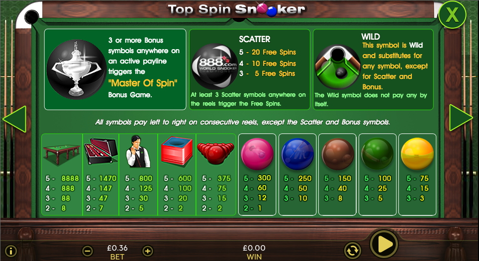 Top Spin Snooker free play Top Spin Snooker free play