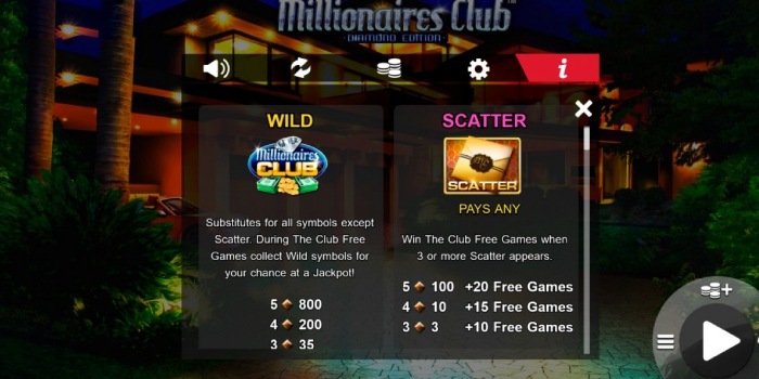 Millionaires Club Diamond Edition free play Millionaires Club Diamond Edition free play