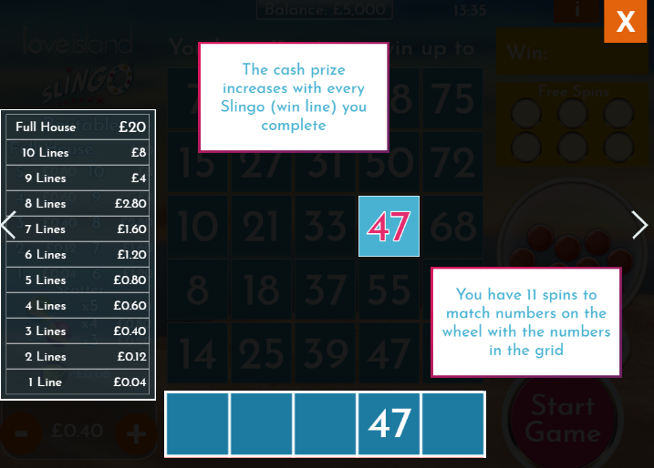 Love Island Slingo free play Love Island Slingo free play
