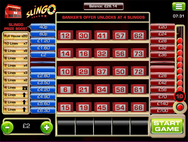 Deal Or No Deal Slingo free play Deal Or No Deal Slingo free play