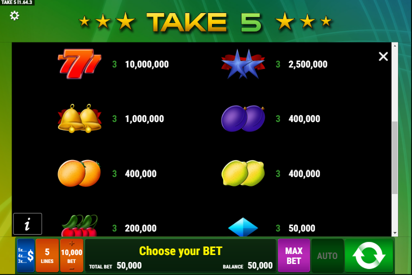 Take 5 free play Take 5 free play