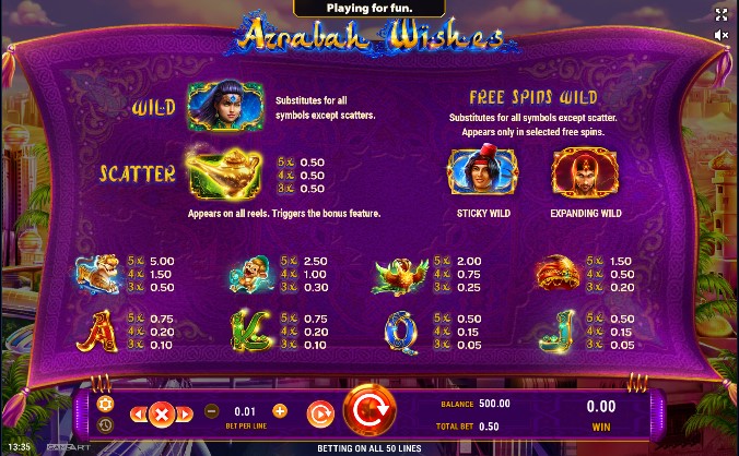 Azrabah Wishes free play Azrabah Wishes free play