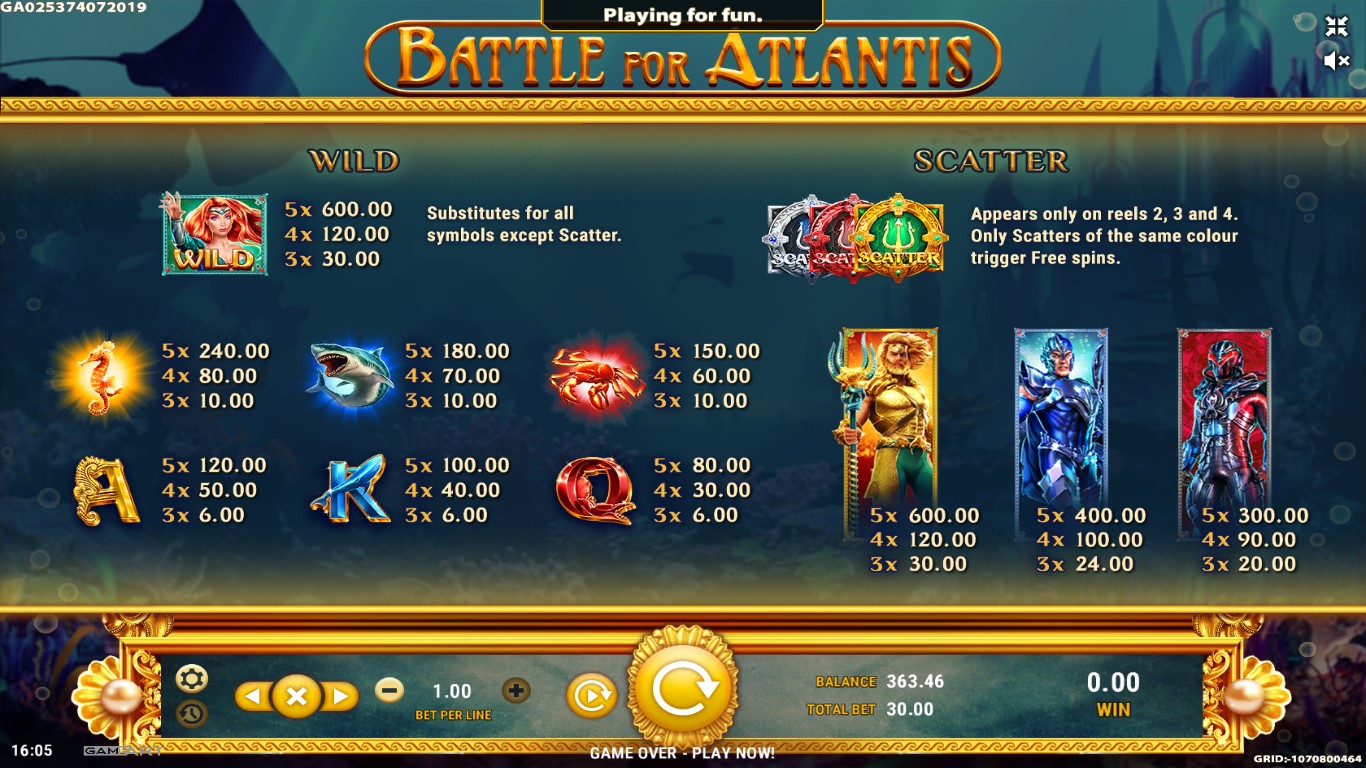 Battle of Atlantis free play Battle of Atlantis free play