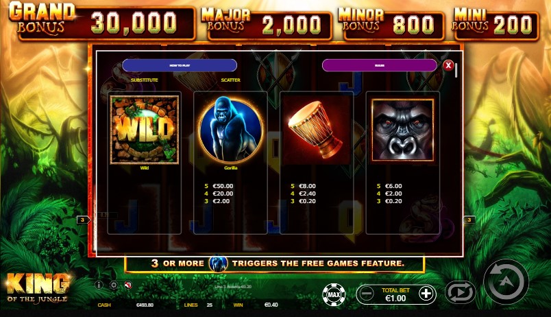 King Of The Jungle free play King Of The Jungle free play