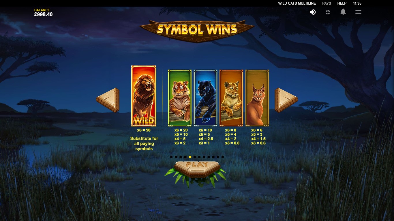Wild Cats Multiline free play Wild Cats Multiline free play
