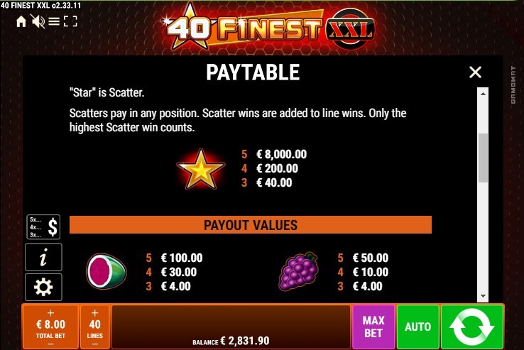 40 Finest XXL free play 40 Finest XXL free play