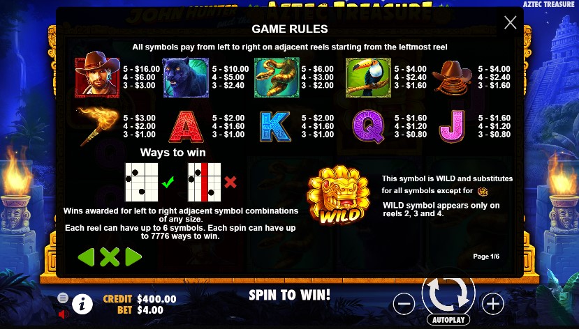John Hunter and the Aztec Treasure free play John Hunter and the Aztec Treasure free play
