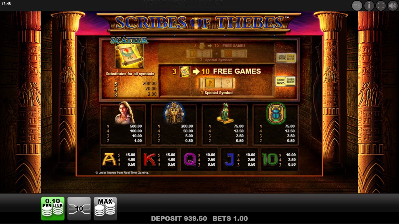 Scribes of Thebes free play Scribes of Thebes free play