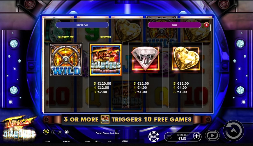Twice the Diamonds free play Twice the Diamonds free play