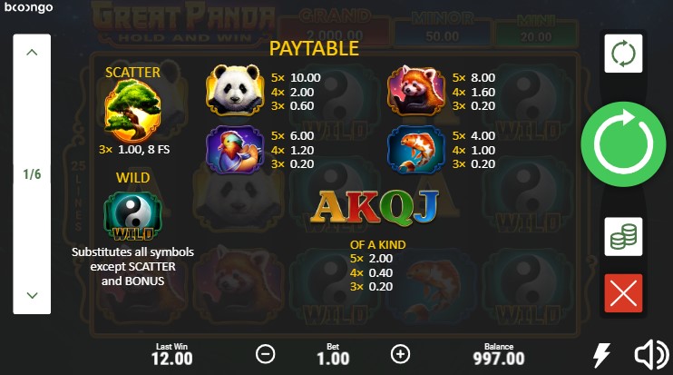 Great Panda Hold and Win free play Great Panda Hold and Win free play