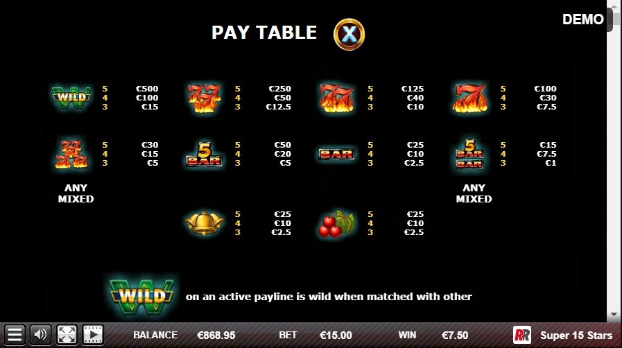 Super 15 Stars free play Super 15 Stars free play