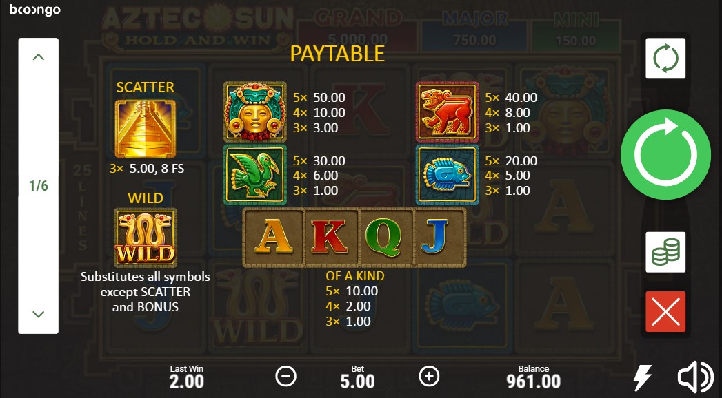 Aztec Sun: Hold and Win free play Aztec Sun: Hold and Win free play