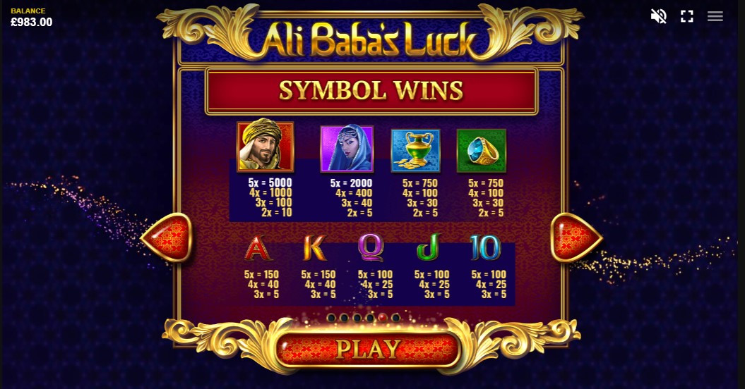 Ali Baba's Luck free play Ali Baba's Luck free play
