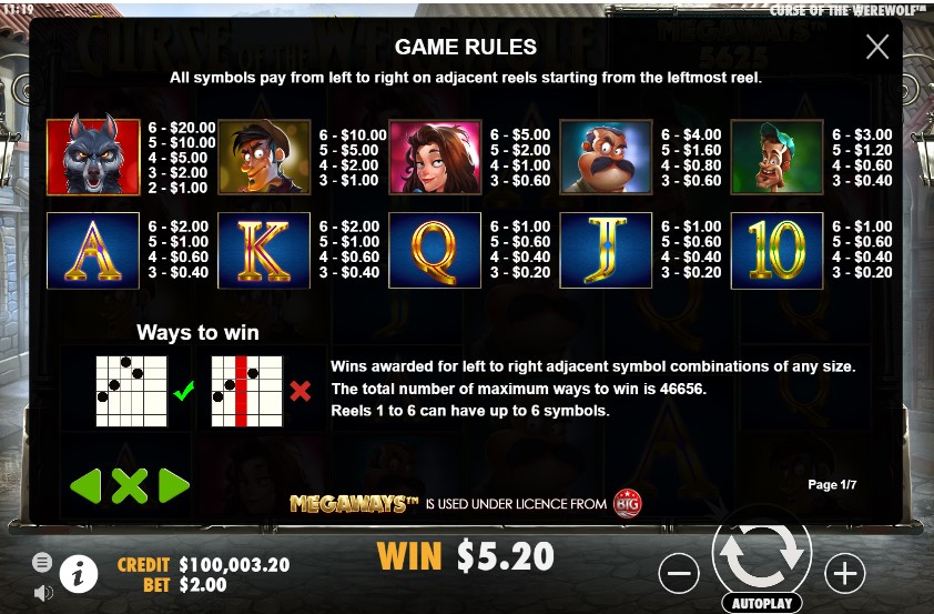 Curse of the Werewolf Megaways free play Curse of the Werewolf Megaways free play