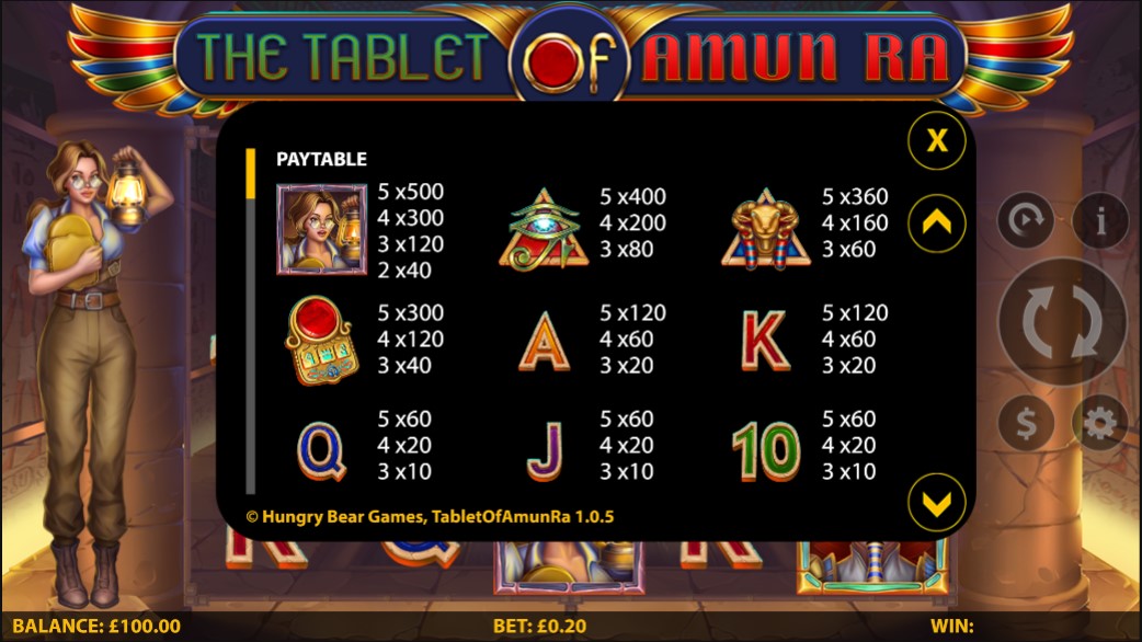 The Tablet of Amun Ra free play The Tablet of Amun Ra free play