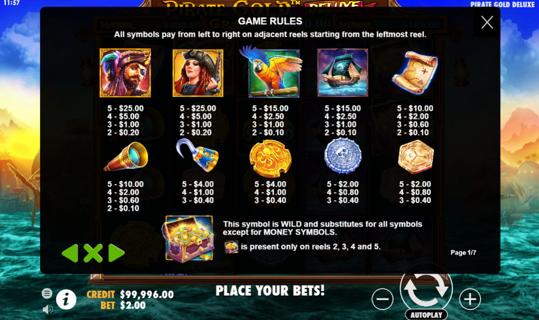 Pirate Gold Deluxe free play Pirate Gold Deluxe free play