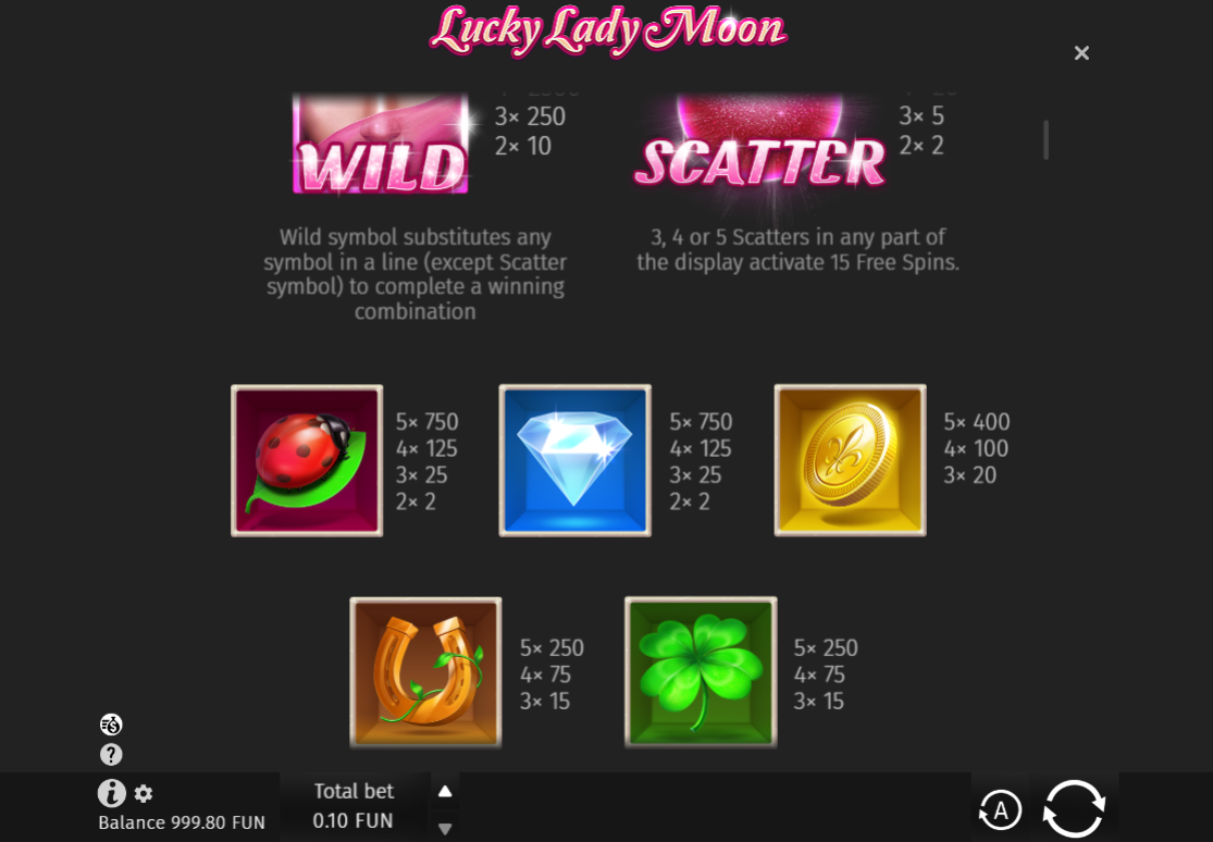 Lucky Lady Moon free play Lucky Lady Moon free play