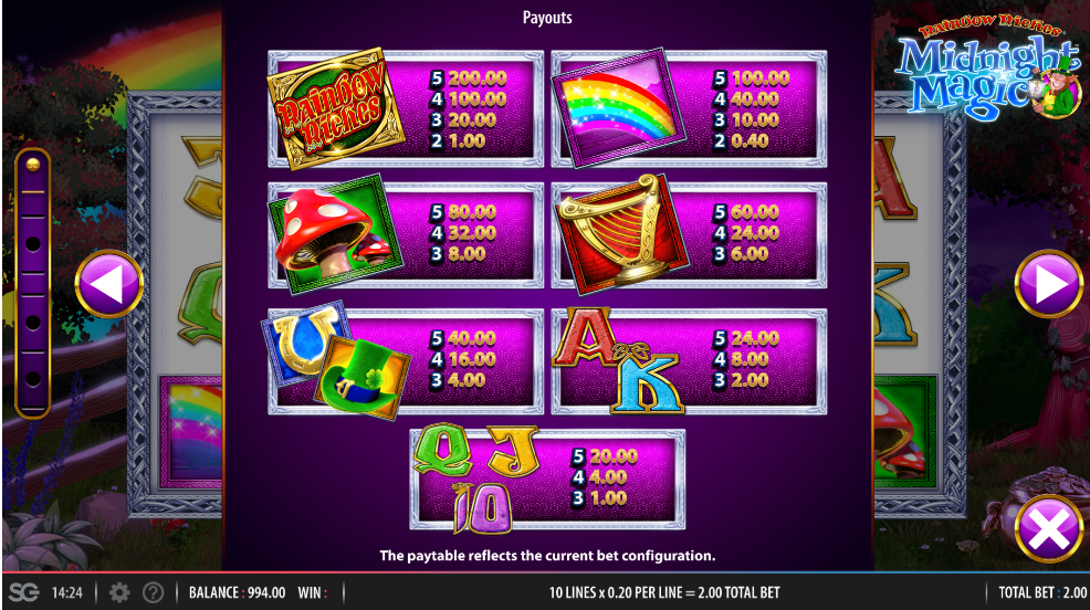 Rainbow Riches: Midnight Magic free play Rainbow Riches: Midnight Magic free play
