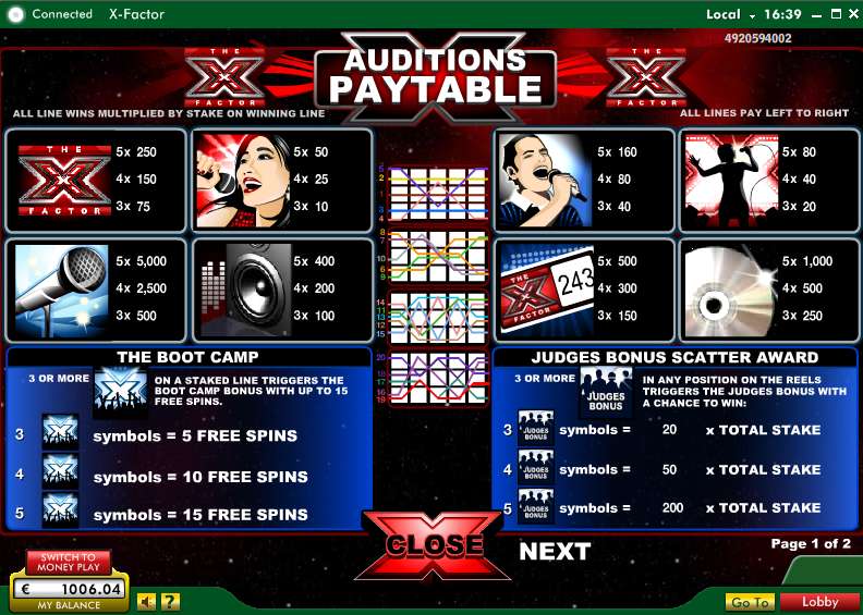 X Factor Slots 27 Free Spins