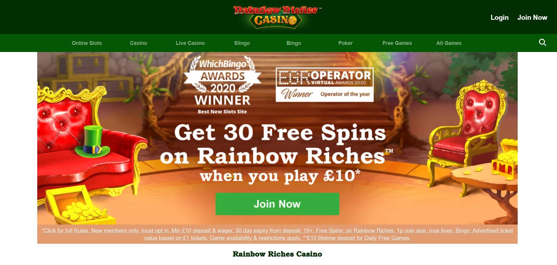 rainbow riches casino online